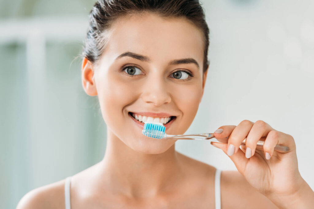 a woman ensuring proper dental care in Somerset